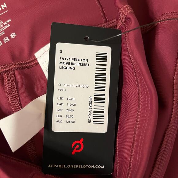 Peloton Women's Move Mission Rib Insert Legging in Maroon Size Small - Picture 7 of 7